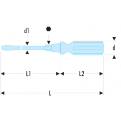 ATHH - Tournevis Manche Bois Pour Vis à Fente - Lame Forgée Avec 6 Pans - ATHH.14X250 - Facom | IFD Outillage